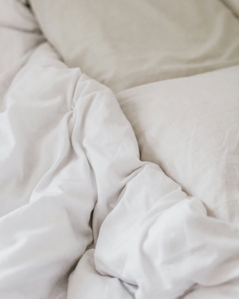 A white duvet in soft folds